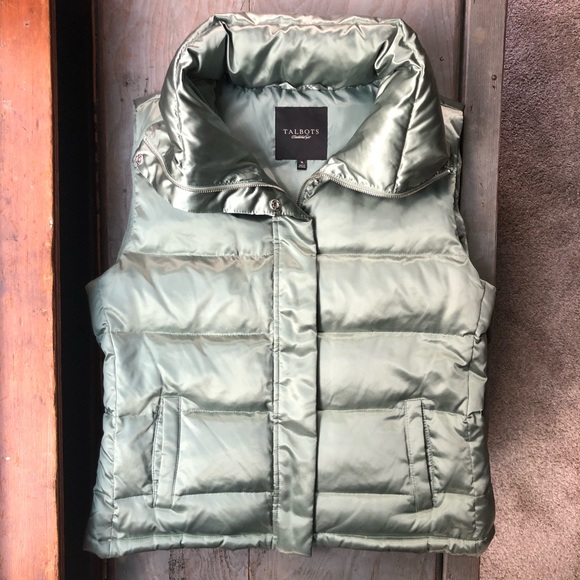 Talbots Jackets & Blazers - Talbots cyan puffer vest medium
